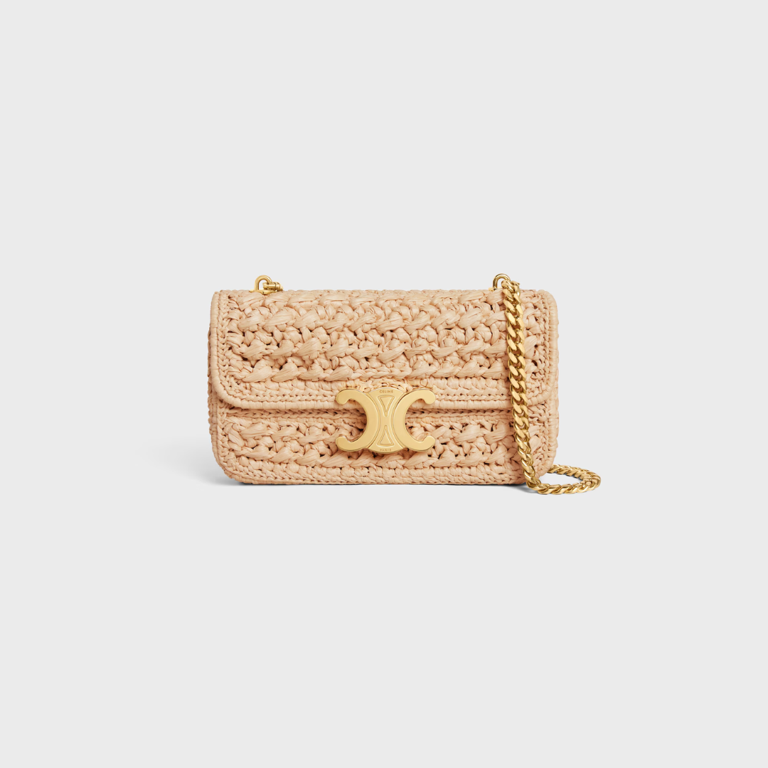CL Claude Chain Shoulder Bag In Raffia-effect