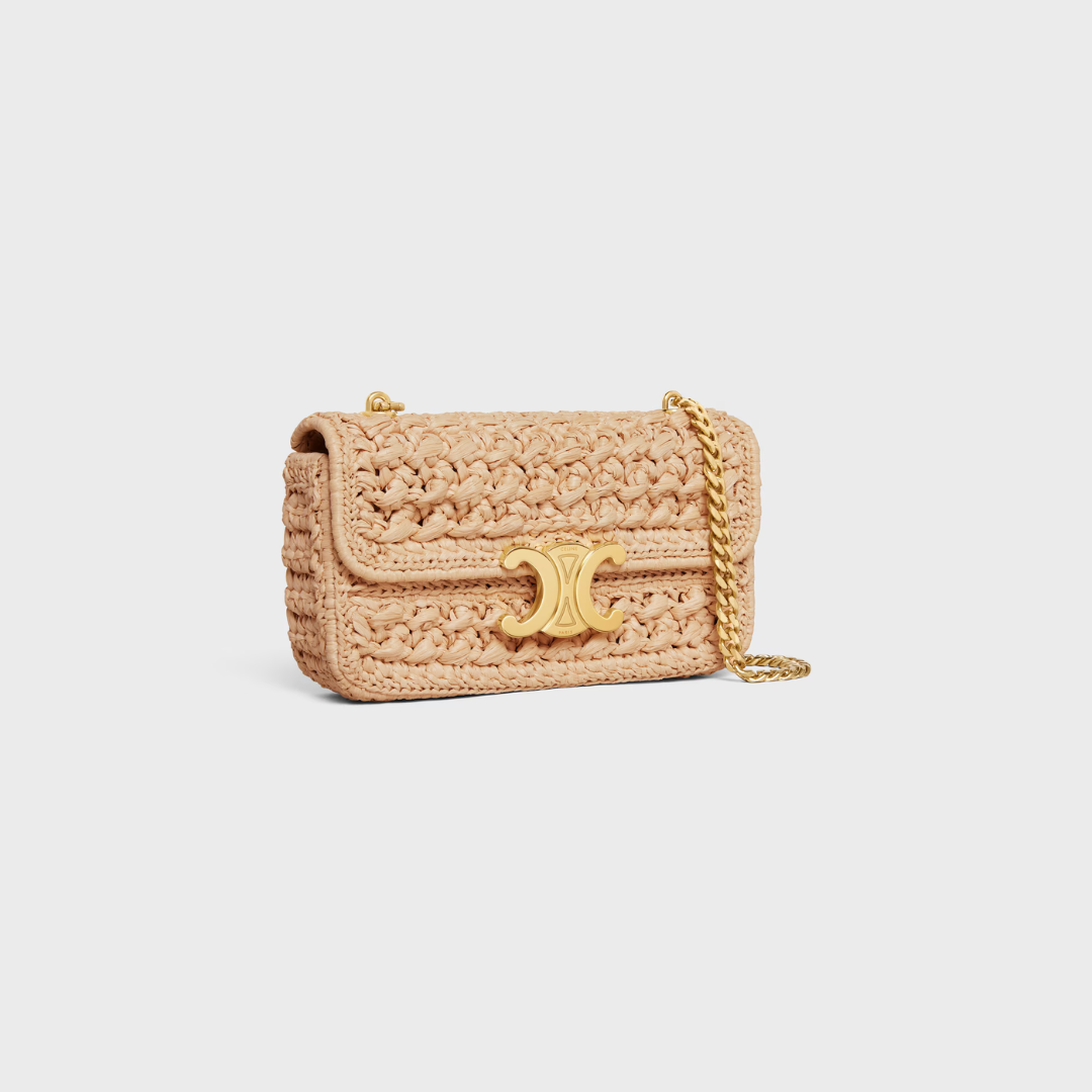 CL Claude Chain Shoulder Bag In Raffia-effect