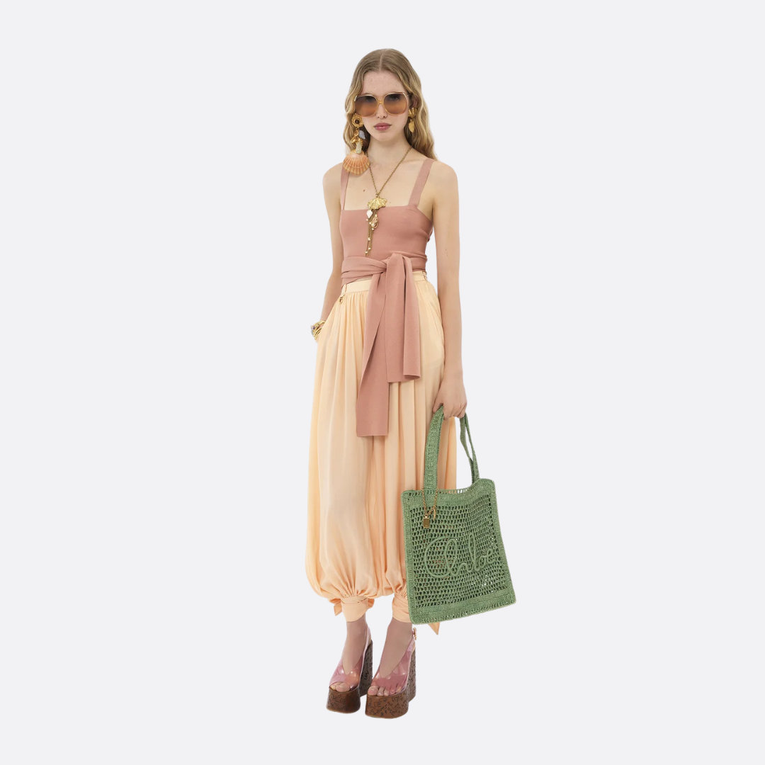 CLÉ Summer Banana Bag Made Of Raffia