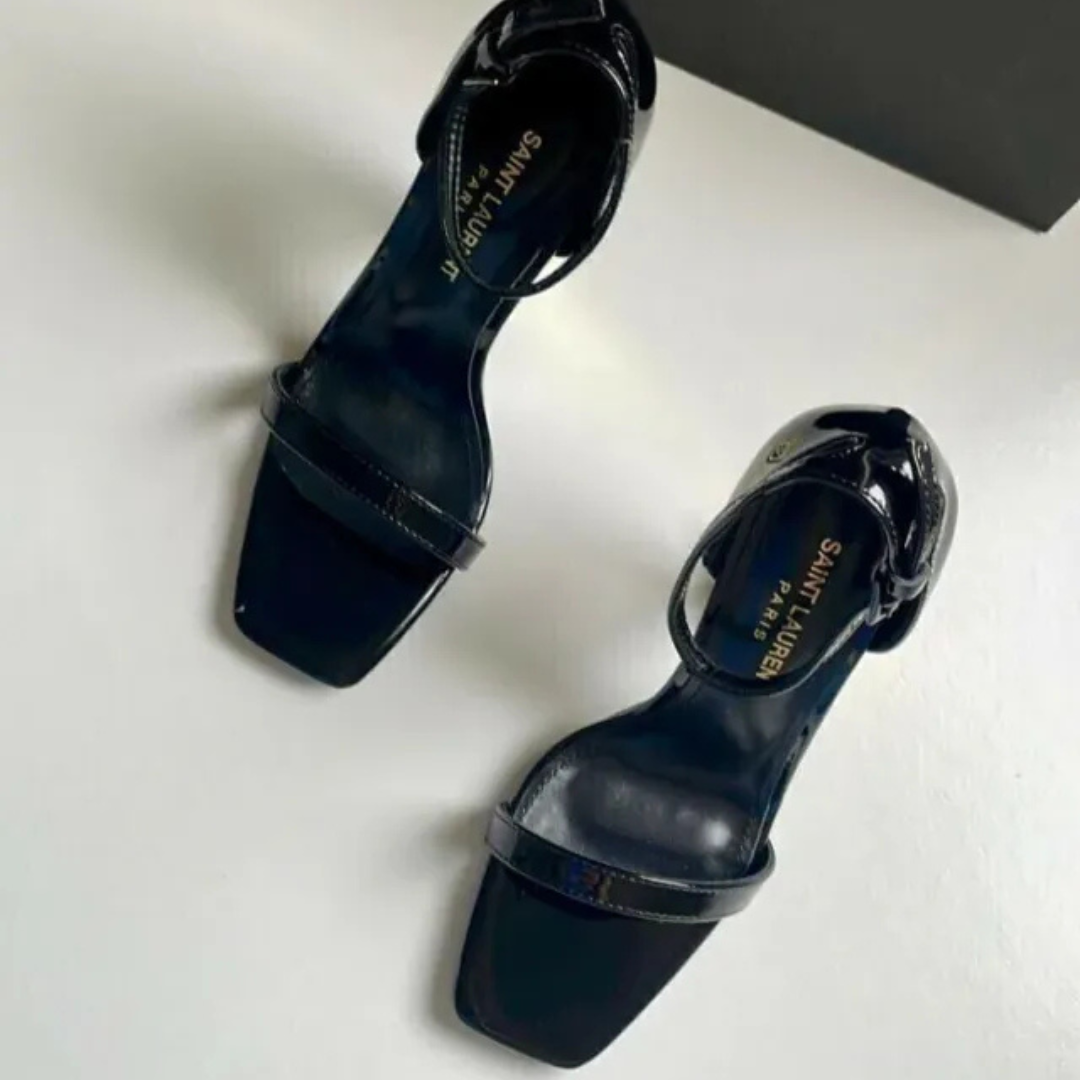 Black Quilted Chain Bag and Heeled Sandals Set, image 20