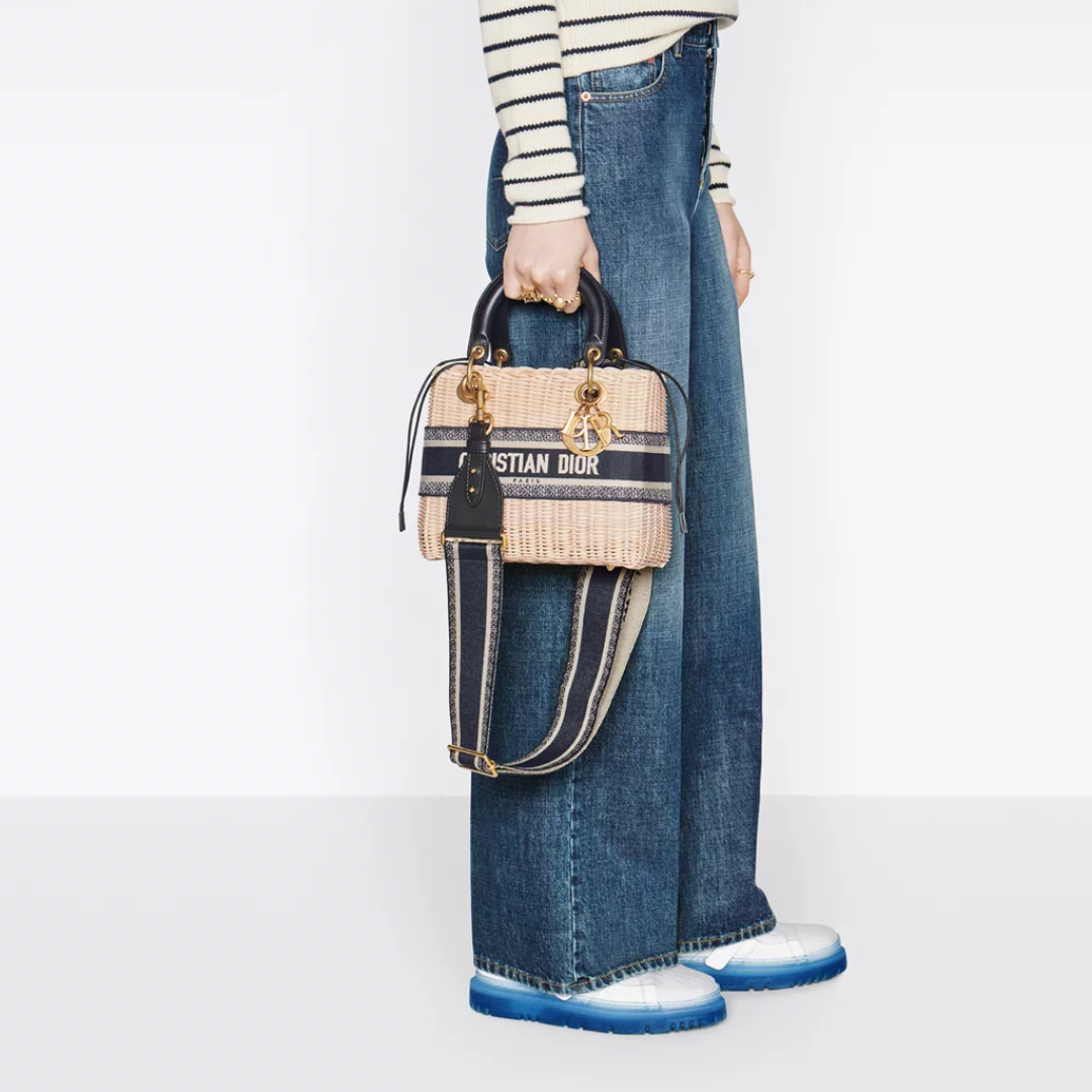 Top Handle Bag in Natural Rattan with Drawstring Top, image 6