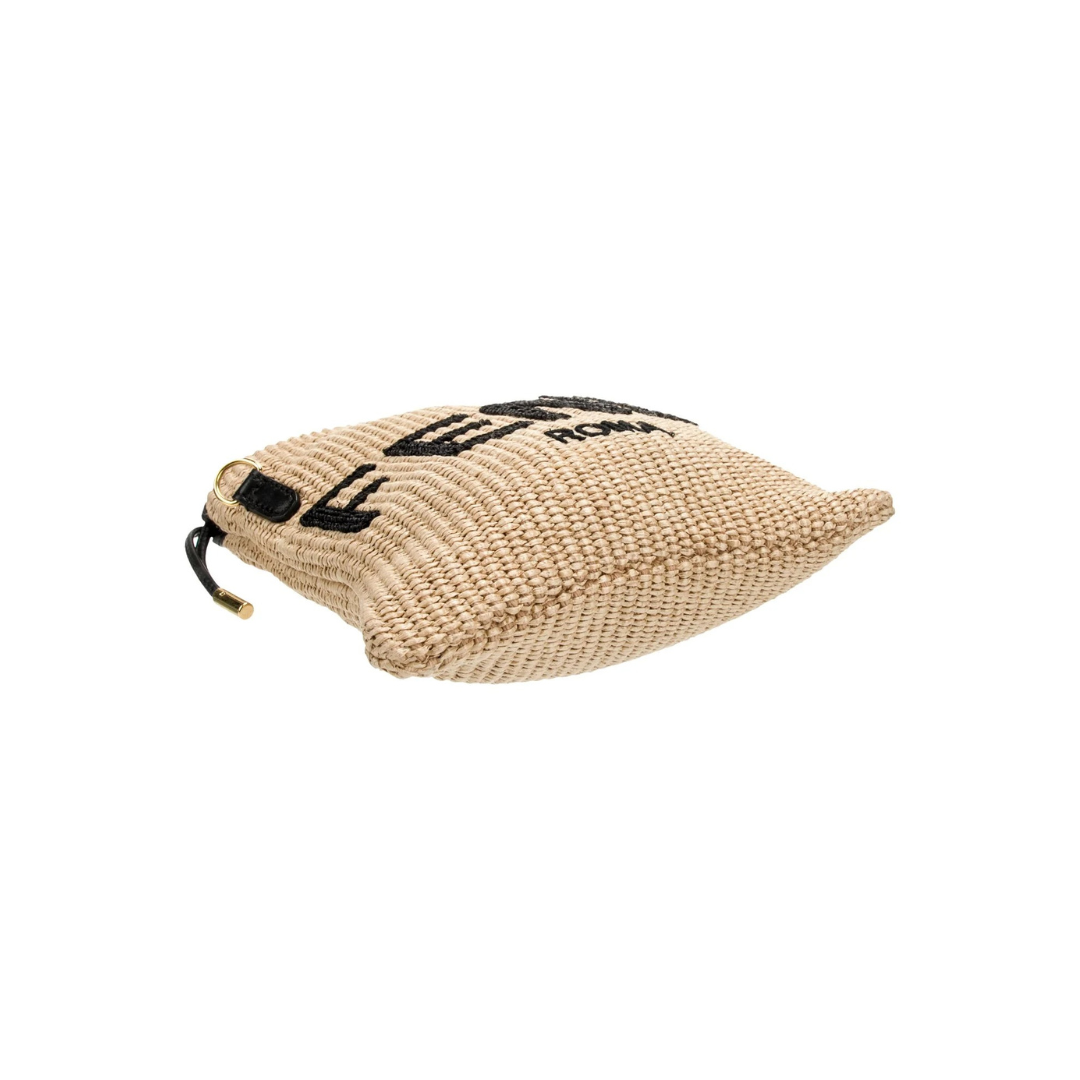 Bucket Bag in Natural Woven Raffia with Drawstring Top, image 7