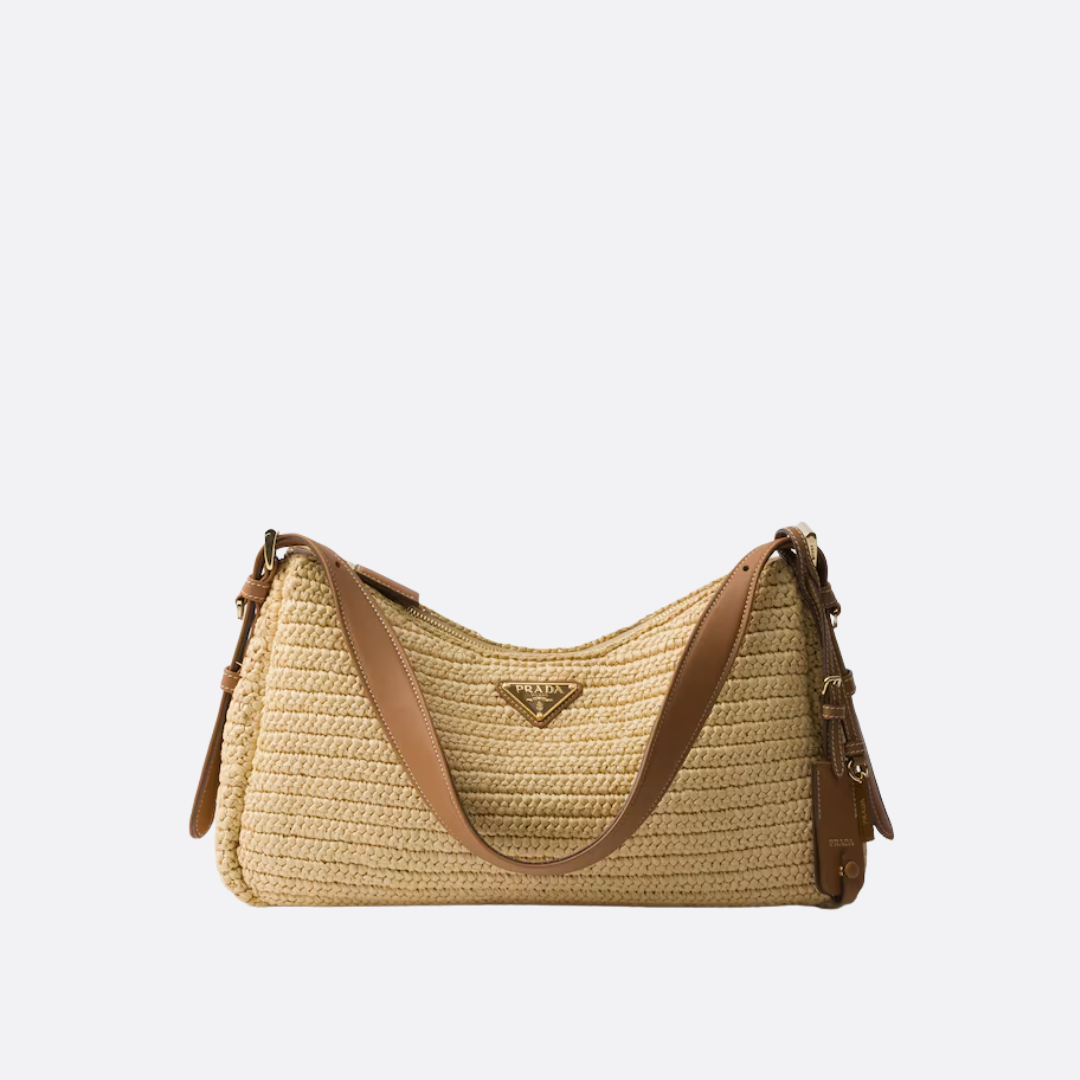 PRD Large Handbag In Crochet Knit And Leather