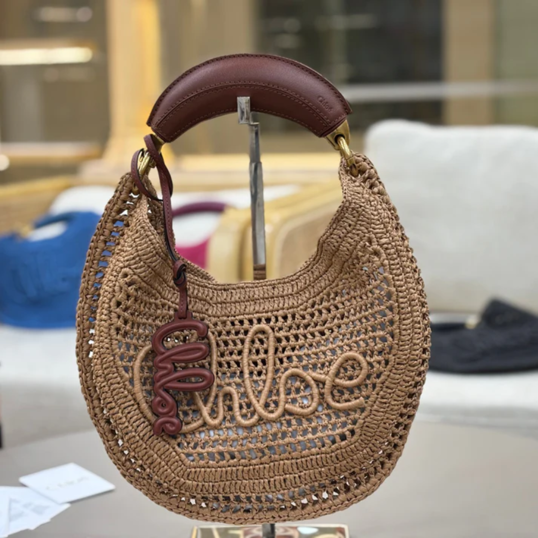 CLÉ Summer Raffia Banana Bag