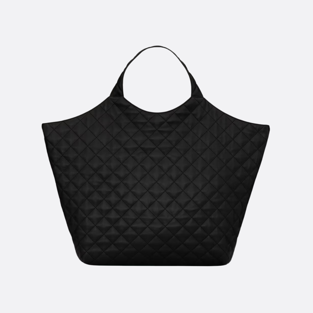 Large Tote Bag in Black Diamond Quilted Leather, image 10