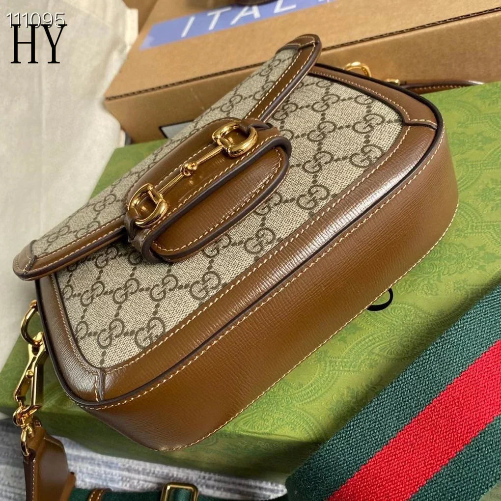 Saddle Crossbody Bag in Beige Coated Canvas with Brown Trim, image 3