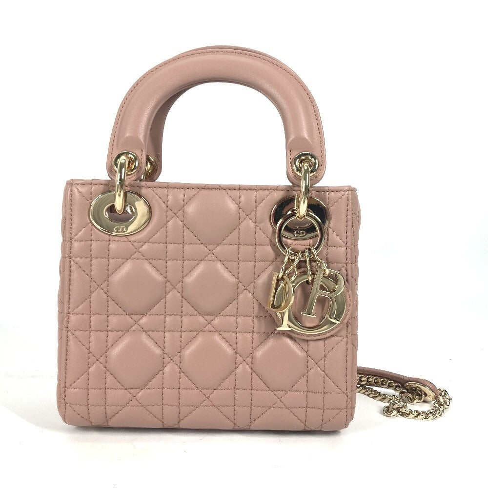 Mini Top Handle Bag in Blush Beige Quilted Leather with Charms, image 13