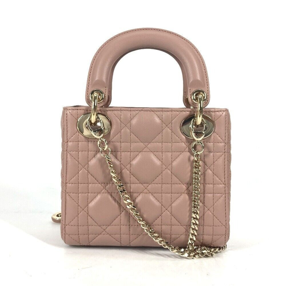 Mini Top Handle Bag in Blush Beige Quilted Leather with Charms, image 14