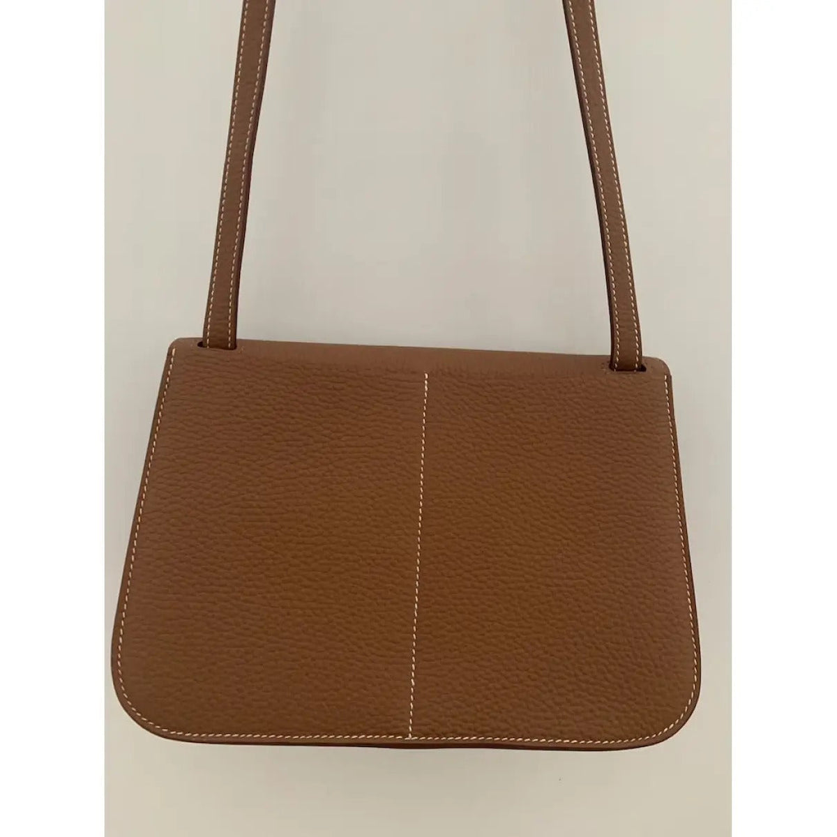 Mini Flap Crossbody Bag in Smooth Leather with Gold Buckle, image 5