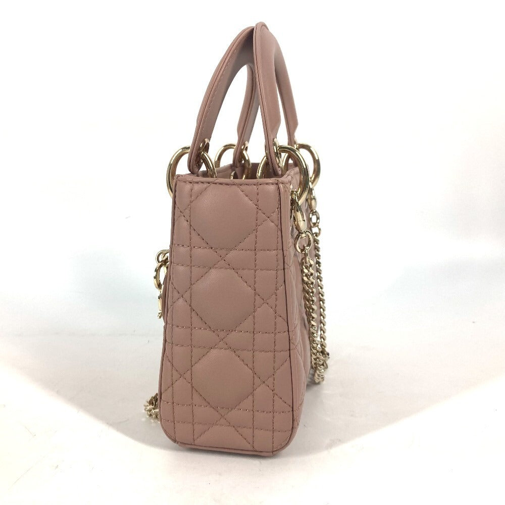 Mini Top Handle Bag in Blush Beige Quilted Leather with Charms, image 7