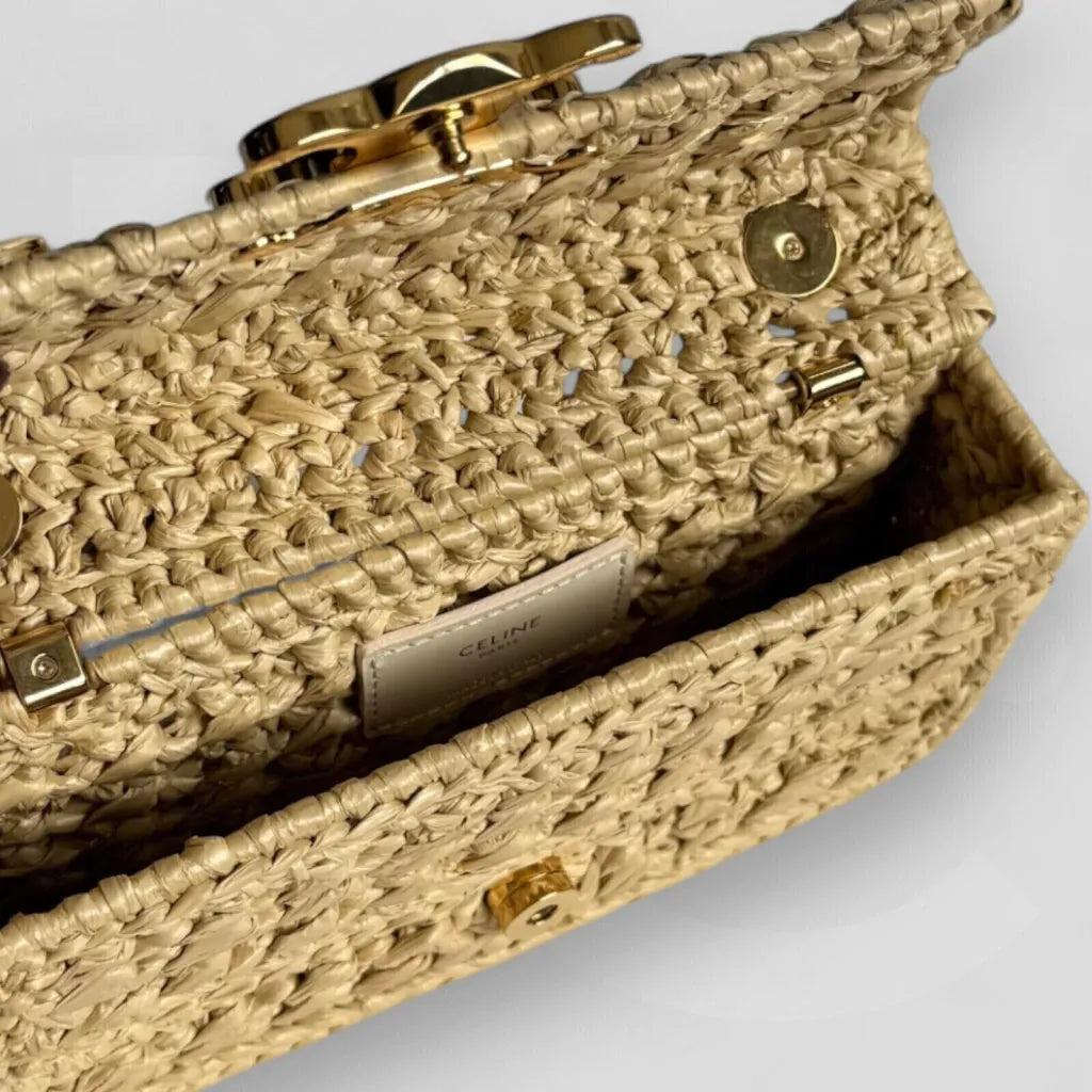 CL Claude Chain Shoulder Bag In Raffia-effect