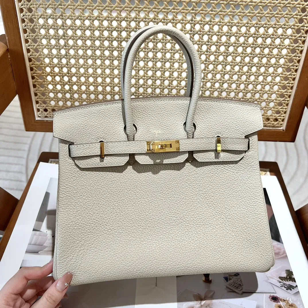 HMÈ Birkin 25 Hss Bag In Chalk / Dove Grey Togo Leather