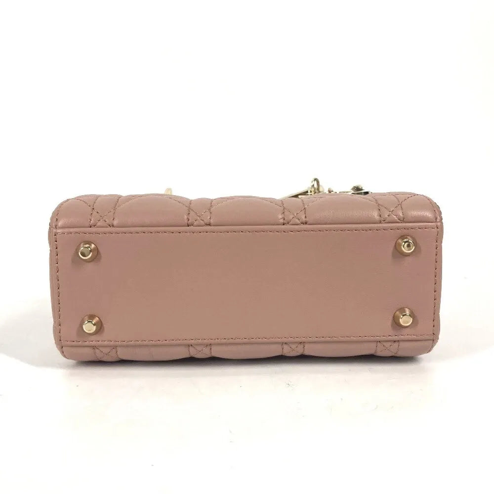Mini Top Handle Bag in Blush Beige Quilted Leather with Charms, image 17