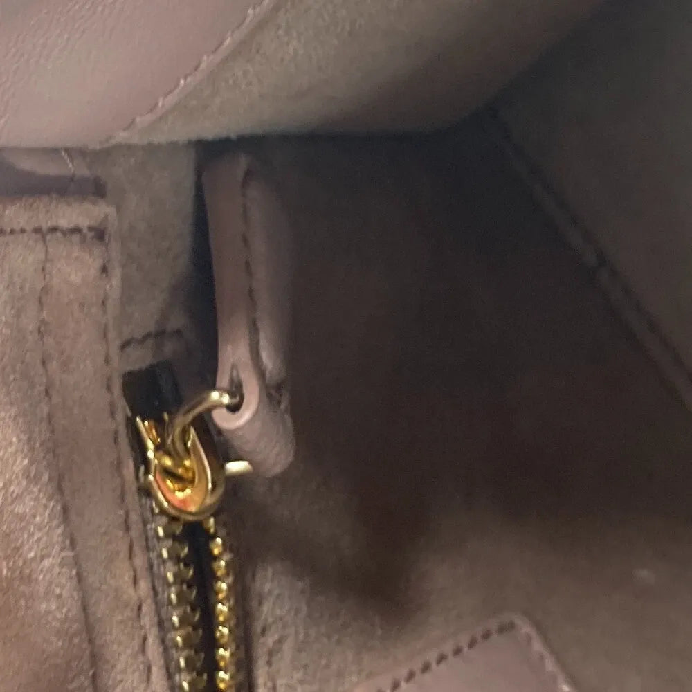 Mini Top Handle Bag in Blush Beige Quilted Leather with Charms, image 9