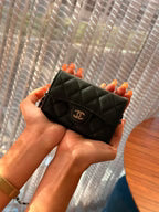 Chain Wallet Crossbody in Black Diamond Quilted Leather, image 3