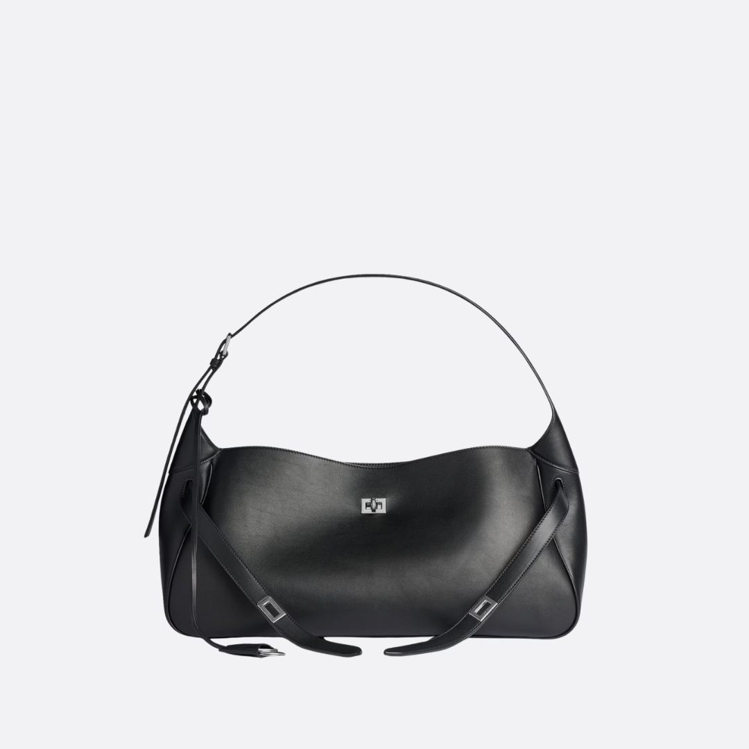 BLG Bel Air Medium Shoulder Bag In Black Calf Leather