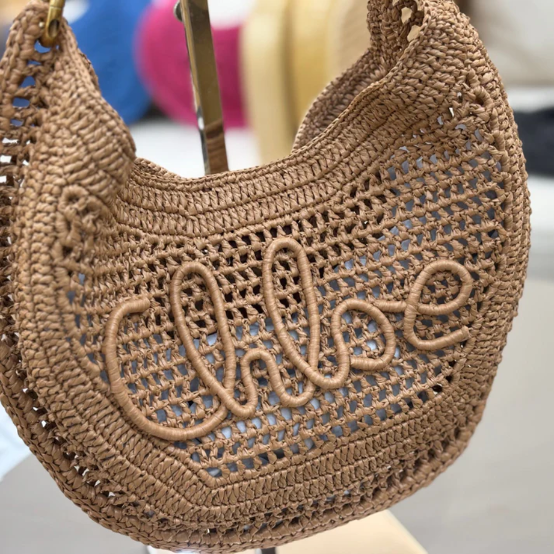 CLÉ Summer Raffia Banana Bag