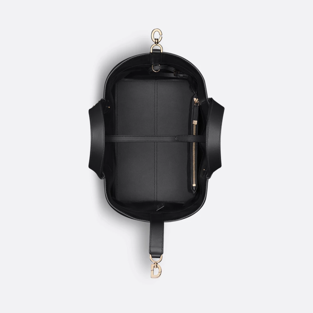 Tote Bag in Black Quilted Leather with Long Handles, image 5