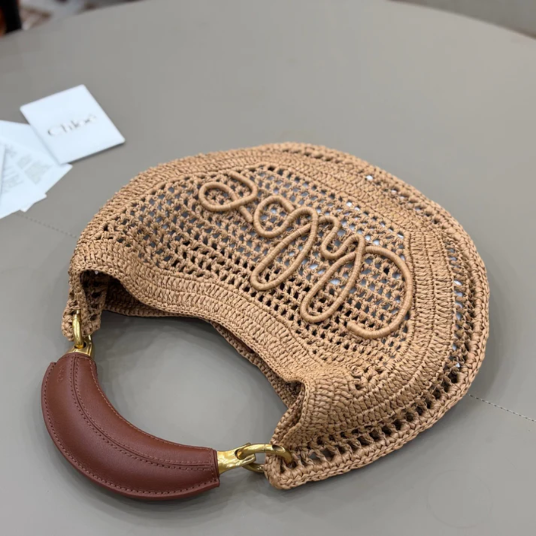 CLÉ Summer Raffia Banana Bag