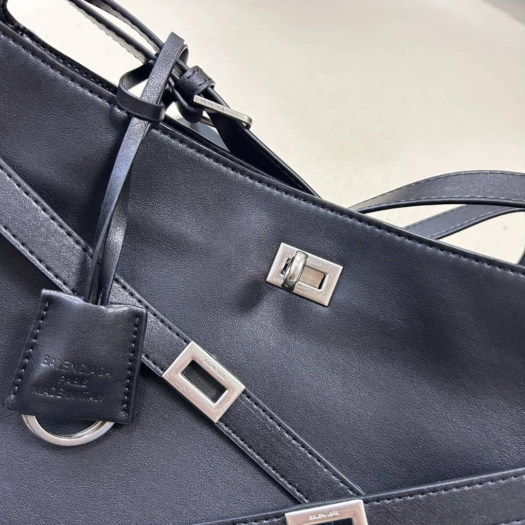 BLG Bel Air Medium Shoulder Bag In Black Calf Leather
