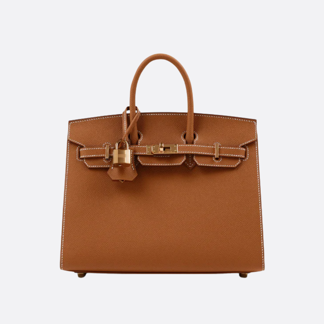 HMÈ Birkin 25 Hss Bag In Chalk / Dove Grey Togo Leather