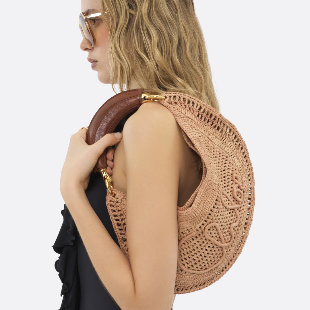 CLÉ Summer Raffia Banana Bag