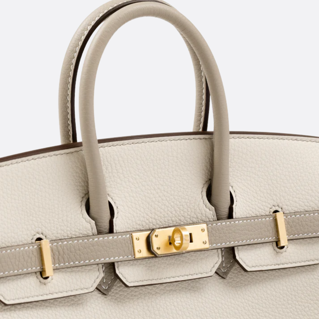 HMÈ Birkin 25 Hss Bag In Chalk / Dove Grey Togo Leather