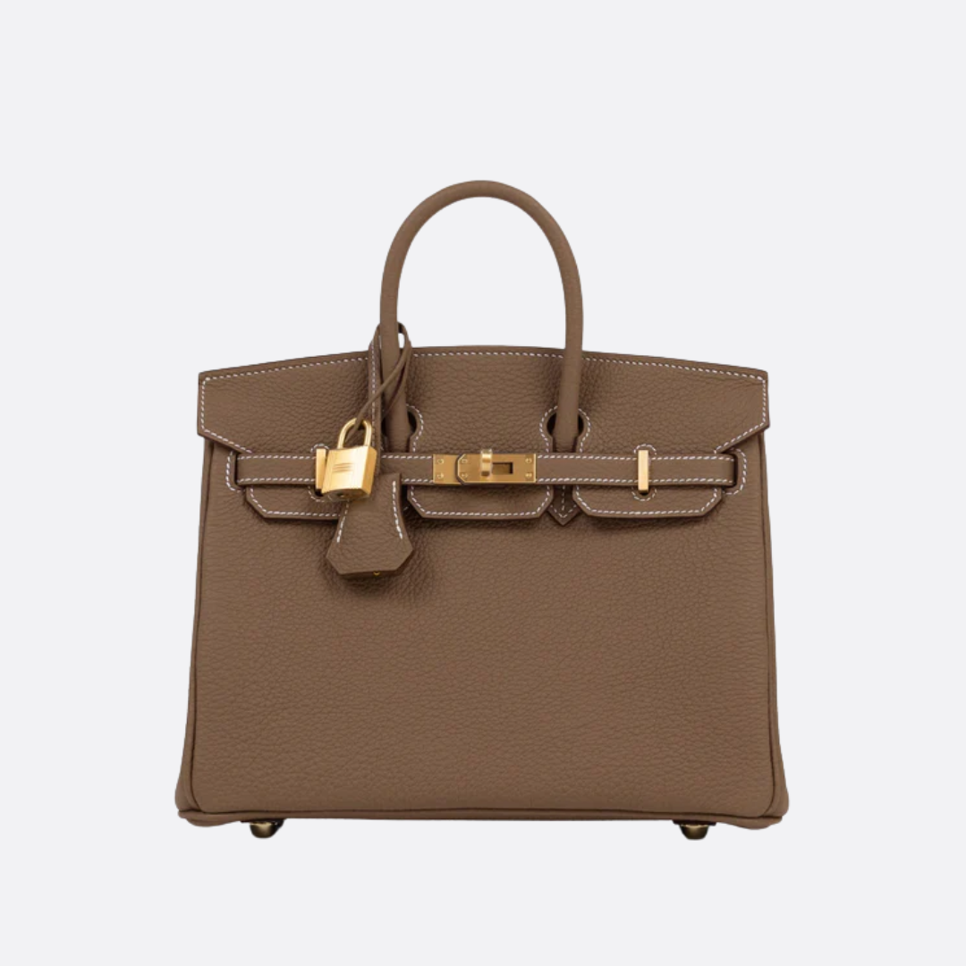 HMÈ Birkin 25 Hss Bag In Chalk / Dove Grey Togo Leather