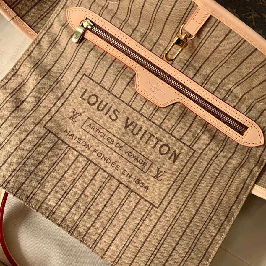 Large Open Tote in Brown Printed Canvas with Tan Handles, image 6