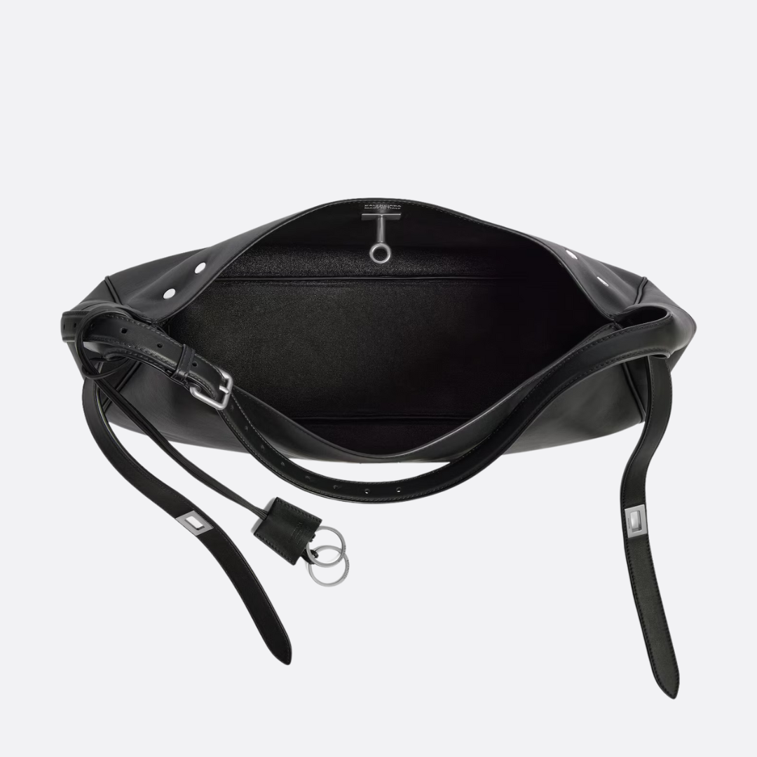 BLG Bel Air Medium Shoulder Bag In Black Calf Leather