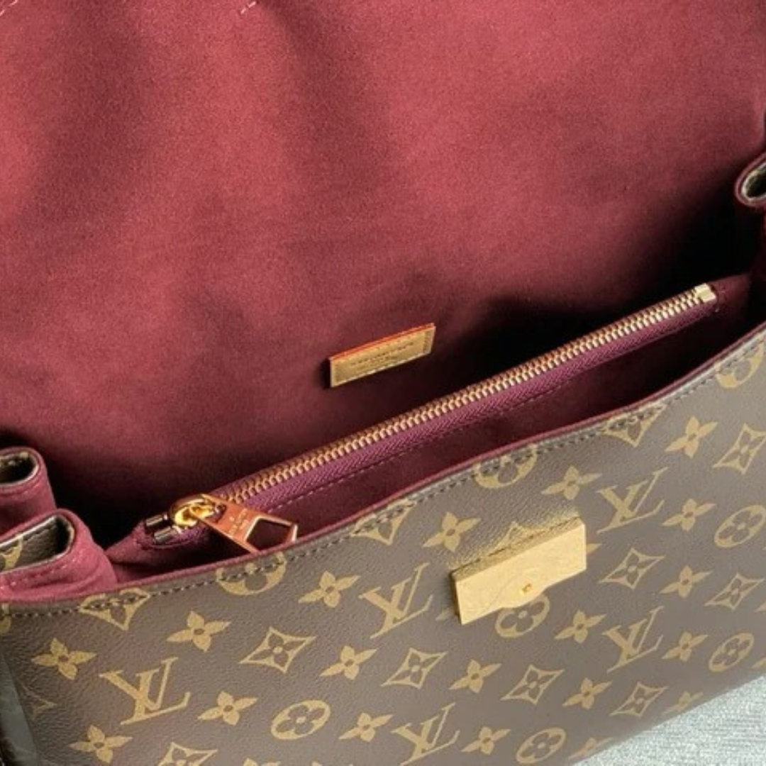 Shoulder Bag in Brown Printed Canvas with Gold Padlock, image 11