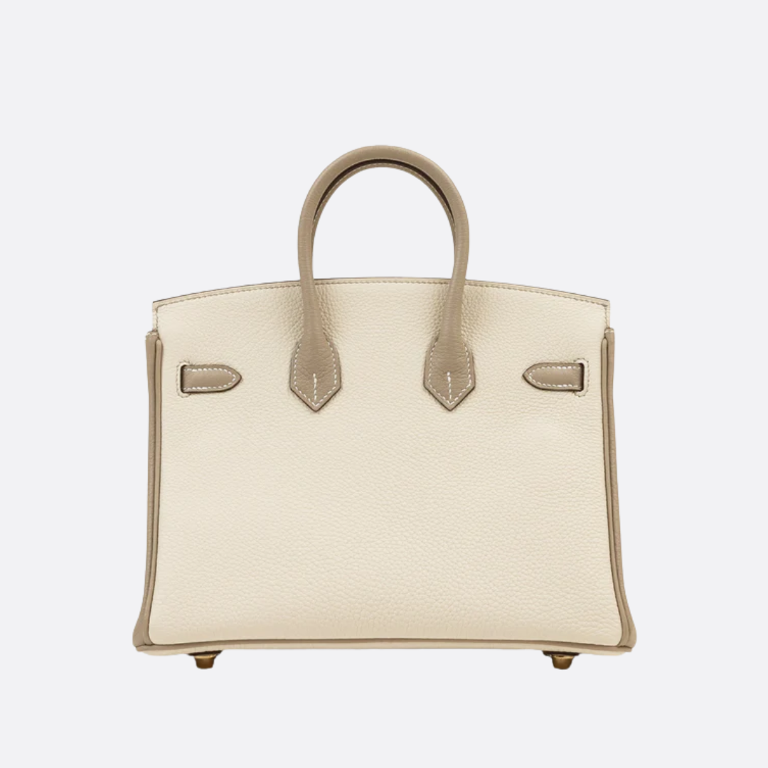 HMÈ Birkin 25 Hss Bag In Chalk / Dove Grey Togo Leather