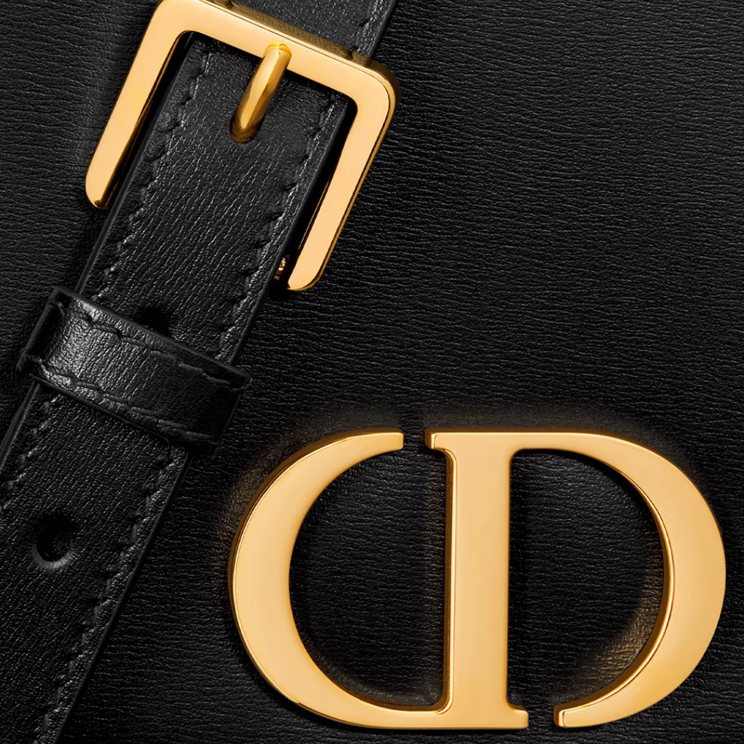 Top Handle Bag in Black Smooth Leather with Buckle Strap, image 11