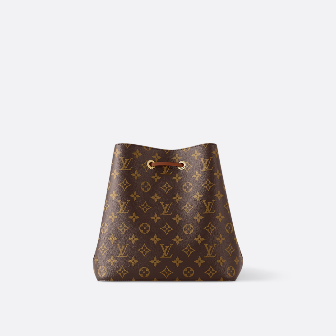 Bucket Bag in Brown Coated Canvas with Drawstring, image 6