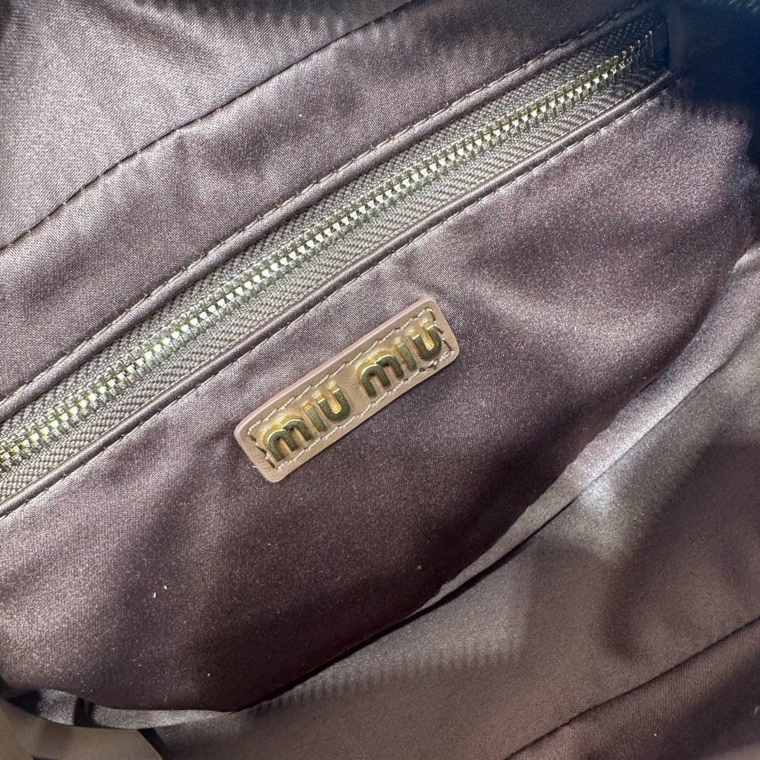Mini Bowling Bag in Brown Smooth Leather with Gold Zip, image 7