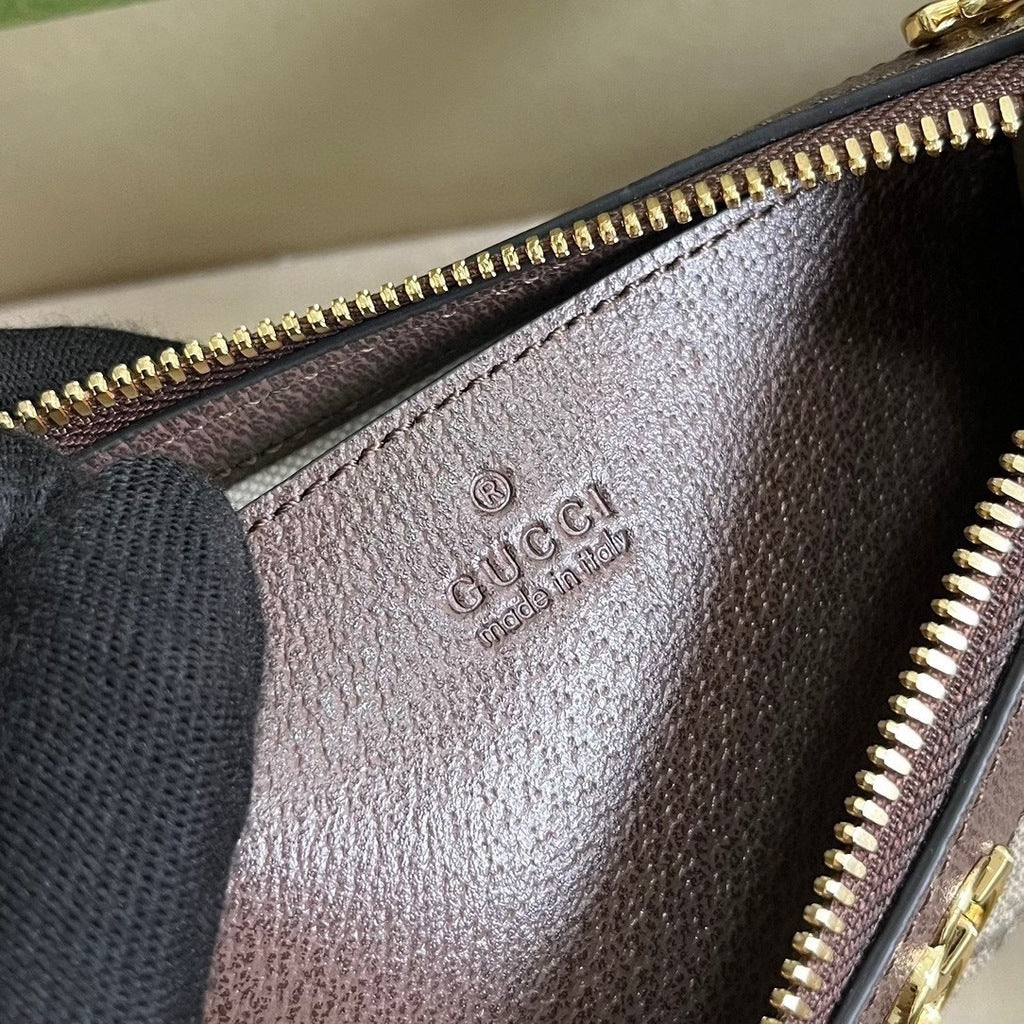 Baguette Shoulder Bag in Beige Coated Canvas with Gold Chain, image 6