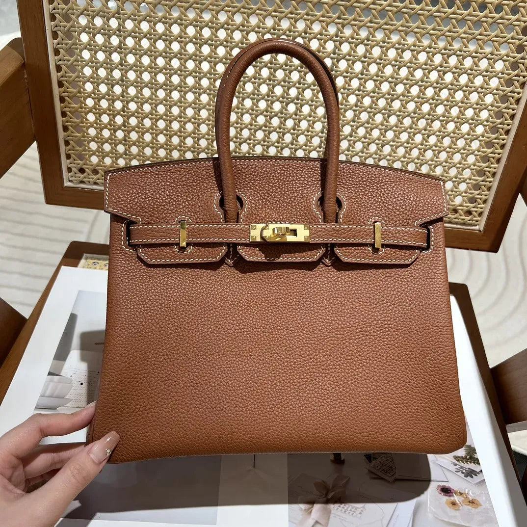 HMÈ Birkin 25 Hss Bag In Chalk / Dove Grey Togo Leather