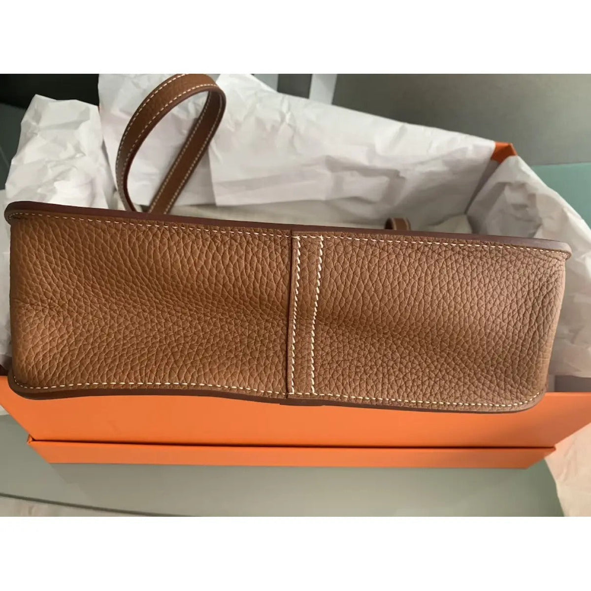 Mini Flap Crossbody Bag in Smooth Leather with Gold Buckle, image 7