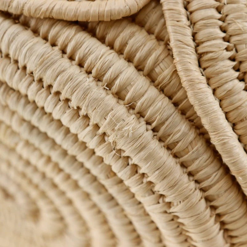 CL Classic Small Panier Handbag Made Of Raffia And Calf Leather