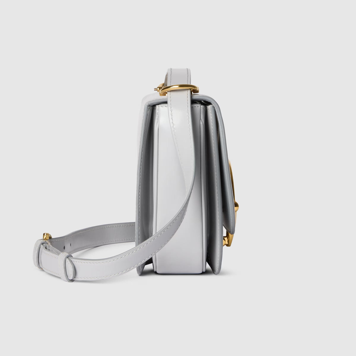 Flap Shoulder Bag in Smooth Leather with Gold Clasp, image 22