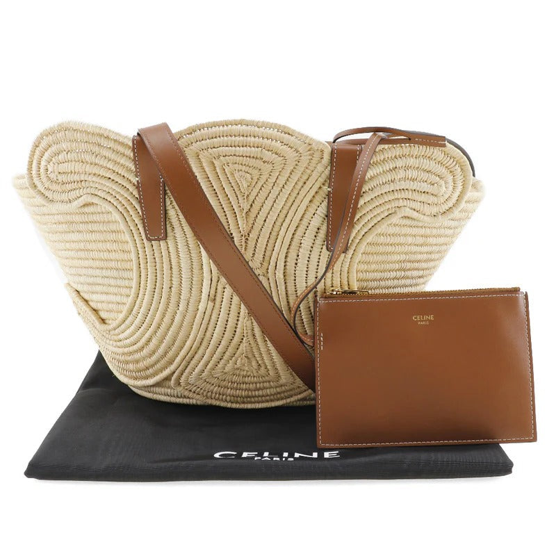 CL Classic Small Panier Handbag Made Of Raffia And Calf Leather