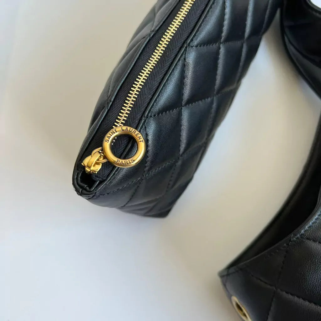 Large Tote Bag in Black Diamond Quilted Leather, image 8
