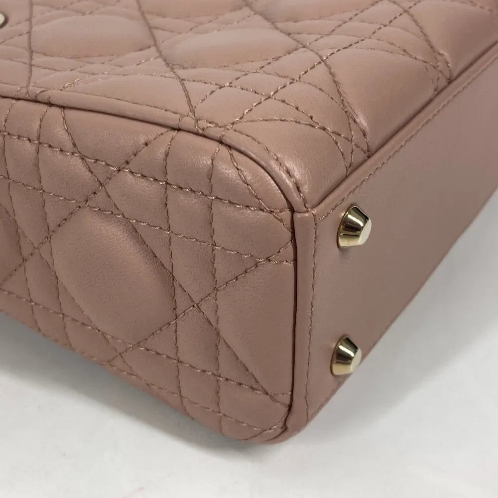 Mini Top Handle Bag in Blush Beige Quilted Leather with Charms, image 18