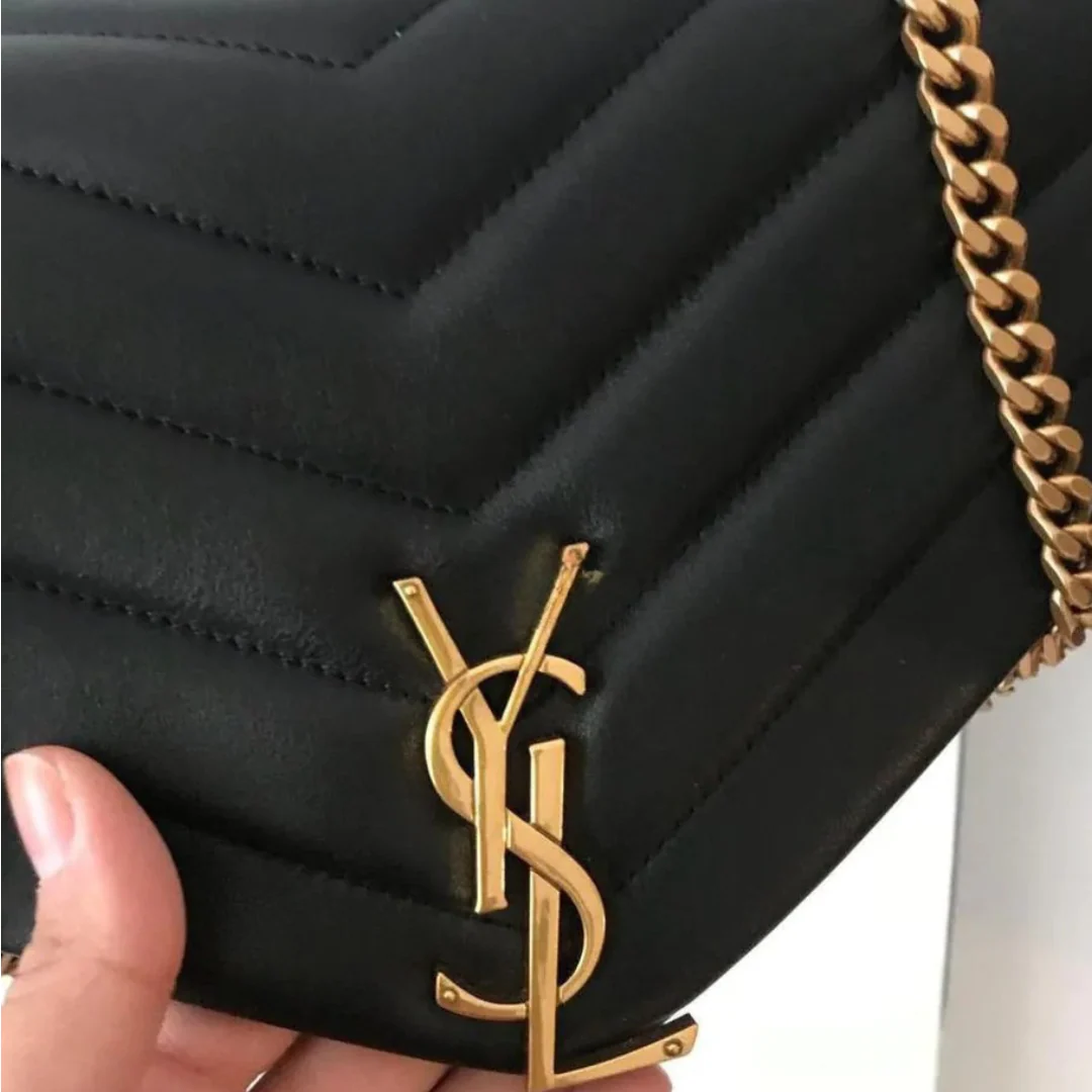 Small Flap Bag in Black Chevron Quilted Leather with Chain, image 8